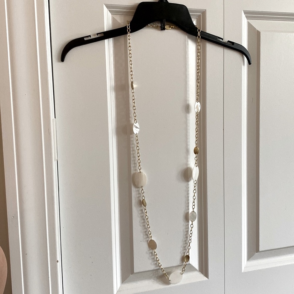 Ralph Lauren sea shell gold tone long necklace gently used